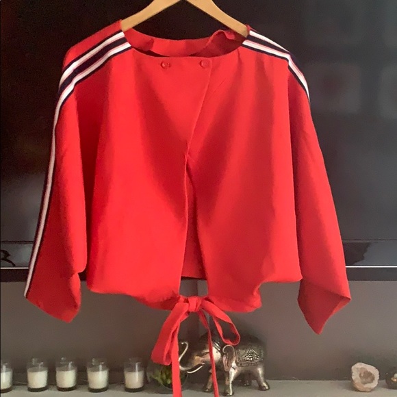 Big sleeve striped crop top - Picture 2 of 3